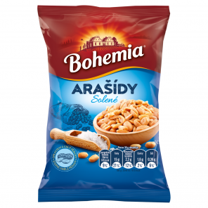 Bohemia Arašídy pražené solené, sáček 100g